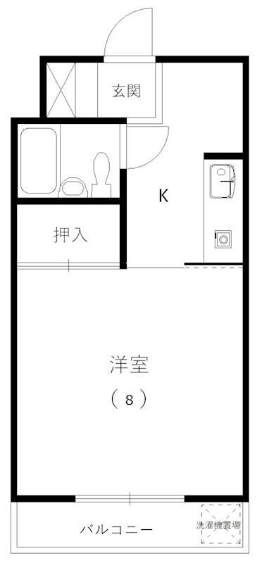 カレッジハイツI(1K/2階)の間取り写真