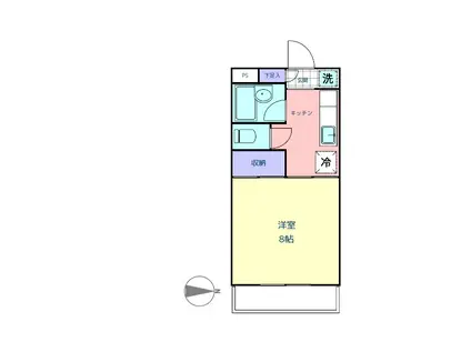 エルソル(1K/1階)の間取り写真