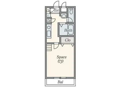 ノースフィールド弐番館(1K/3階)の間取り写真