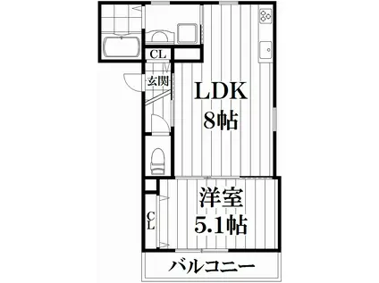 ESPERANZA(1LDK/3階)の間取り写真