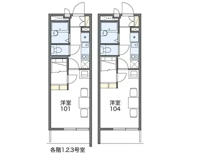 セントラルアイ(1K/1階)の間取り写真