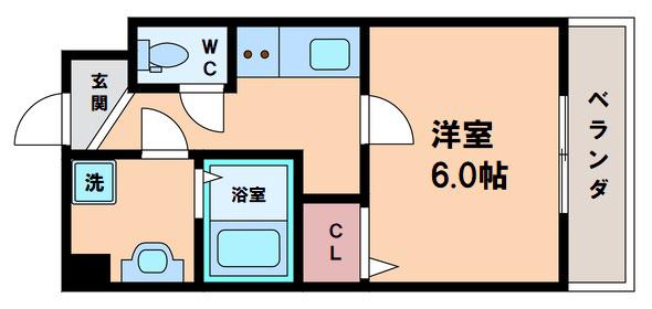 グランパシフィック清水丘(1K/9階)の間取り写真