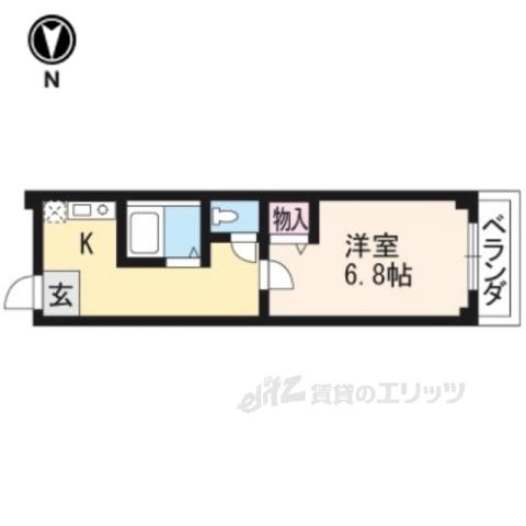 リバーサイド墨染(1K/3階)の間取り写真