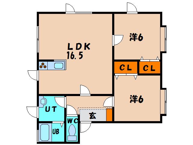 パールハウス(2LDK/3階)の間取り写真