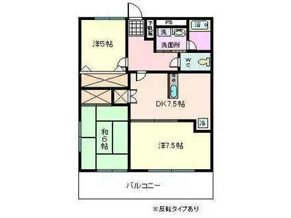 センチュリー若葉(3DK/3階)の間取り写真