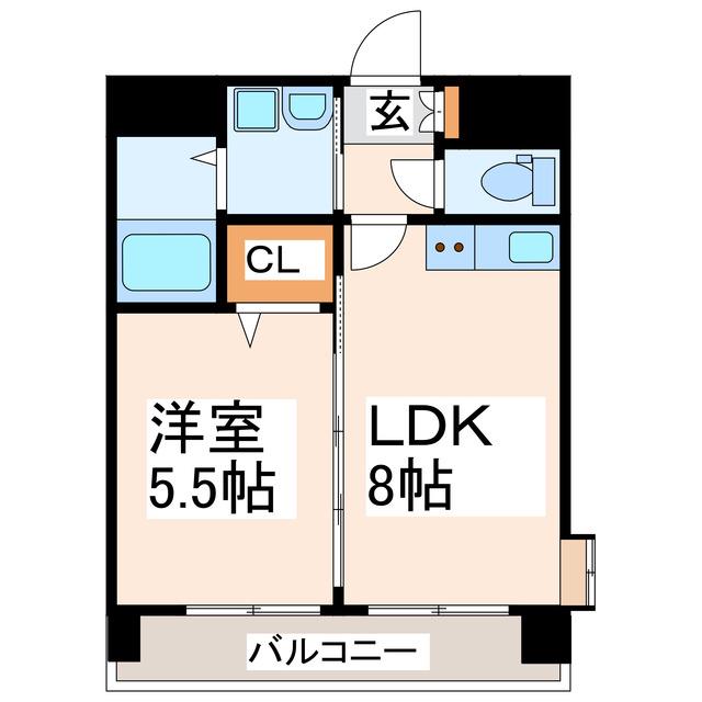 トリニティ八王寺(1LDK/6階)の間取り写真