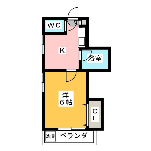 ロイヤルマンション柳沢(1K/4階)の間取り写真