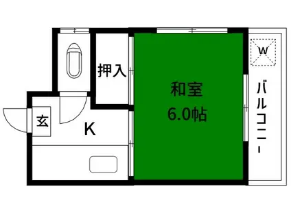 小泉荘(1K/2階)の間取り写真
