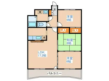 イーストセンタービル(3LDK/11階)の間取り写真