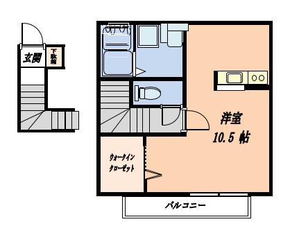 スクエア緑園II(ワンルーム/2階)の間取り写真