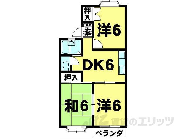 アベニュー松原(3DK/1階)の間取り写真