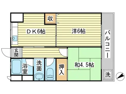 西三木マンション(2DK/3階)の間取り写真