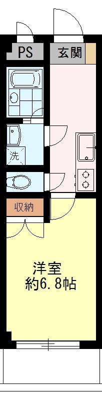 CUBE横浜(1K/3階)の間取り写真