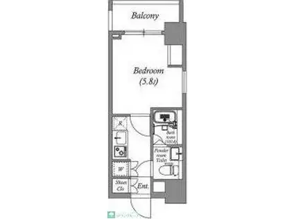 ステーションフロント両国(1K/6階)の間取り写真