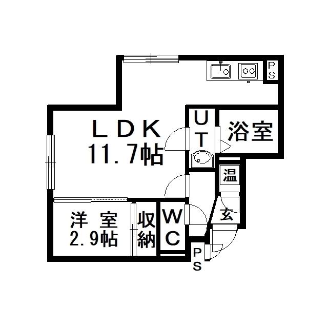 グランコンフォート双葉(1LDK/2階)の間取り写真