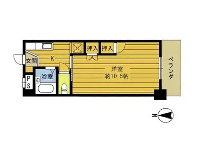 ニュー藤(1K/6階)の間取り写真
