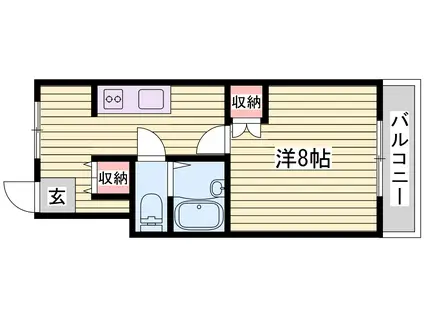 ジュネス伊伝居II(1K/3階)の間取り写真