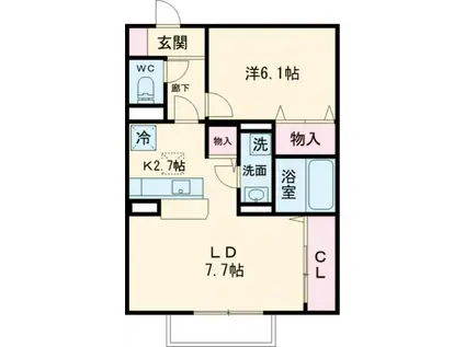 アゼリア(1LDK/2階)の間取り写真