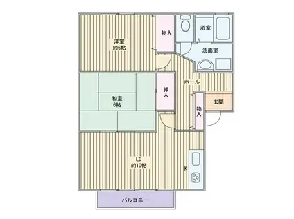 リブラスハイツ(2LDK/1階)の間取り写真