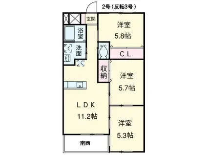 アルコリバーサイド(3LDK/B1階)の間取り写真