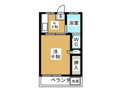 ハイツ小池NO1(1K/2階)の間取り写真