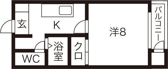 シュペルノーヴァ(1K/1階)の間取り写真
