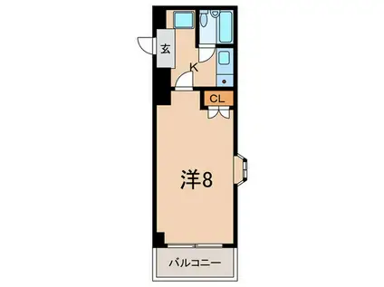 カサベラ岡本(1K/6階)の間取り写真