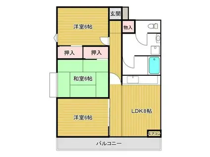 カトルセゾン(3DK/3階)の間取り写真