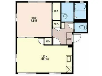 ハイツフレグランスA(1LDK/1階)の間取り写真
