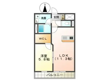 プレステージ千種A(1LDK/1階)の間取り写真