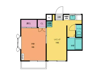 エステートピアウラノ(1LDK/2階)の間取り写真