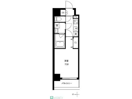 アーバンパーク浅草II(1K/3階)の間取り写真