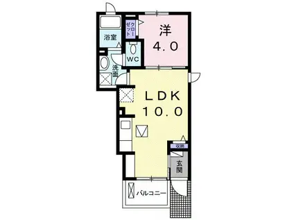 I・SANCTUARY III(1LDK/1階)の間取り写真