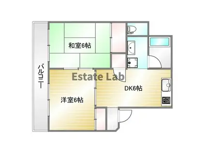 神戸湊アパートメント(2DK/3階)の間取り写真