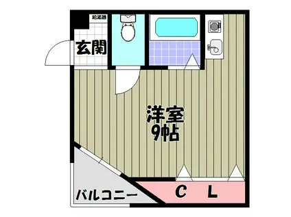 フェローズ21(ワンルーム/3階)の間取り写真