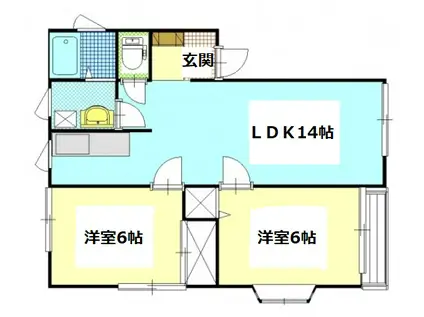 POSH HOUSE I(2LDK/1階)の間取り写真