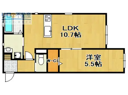 グランコート(1LDK/1階)の間取り写真
