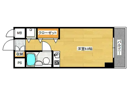 ダイアパレス皆実町弐番館(ワンルーム/7階)の間取り写真