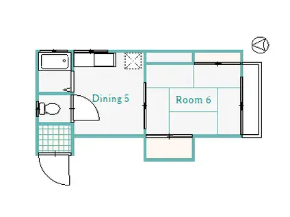 深代ハイム(1K/2階)の間取り写真