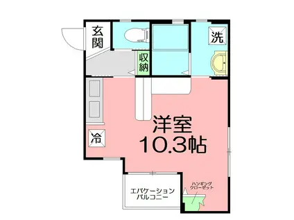 パームルームズ雪の下(ワンルーム/2階)の間取り写真