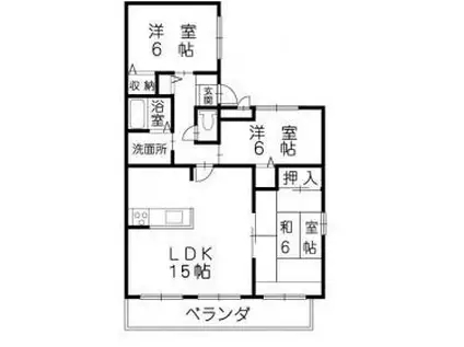TWINマンション東和ウエスト(3LDK/6階)の間取り写真