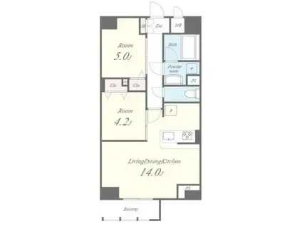 JPT RESIDENCE(2LDK/13階)の間取り写真