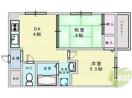 JMRレジデンス新大阪 (2DK/10階)の間取り写真