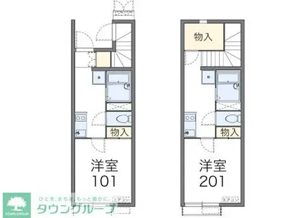 レオネクスト小金井公園II(1K/1階)の間取り写真
