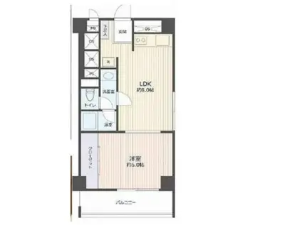 柏木ローズマンション(1LDK/1階)の間取り写真