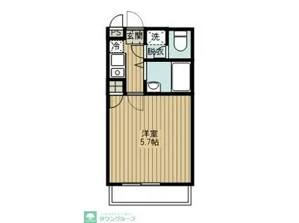 メゾン・ド・フルー五番館(1K/1階)の間取り写真