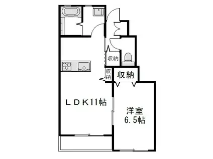 リーベI (1LDK/1階)の間取り写真