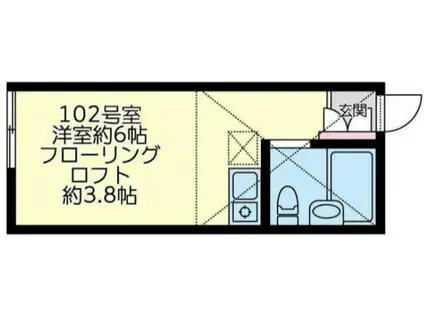 ユナイトステージ鹿島田ライフテリア(ワンルーム/1階)の間取り写真