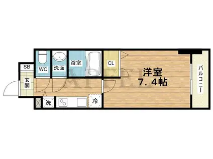 アーバネックス大阪城ウエスト(1K/7階)の間取り写真