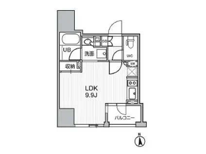 シーズンフラッツ新御徒町(ワンルーム/7階)の間取り写真